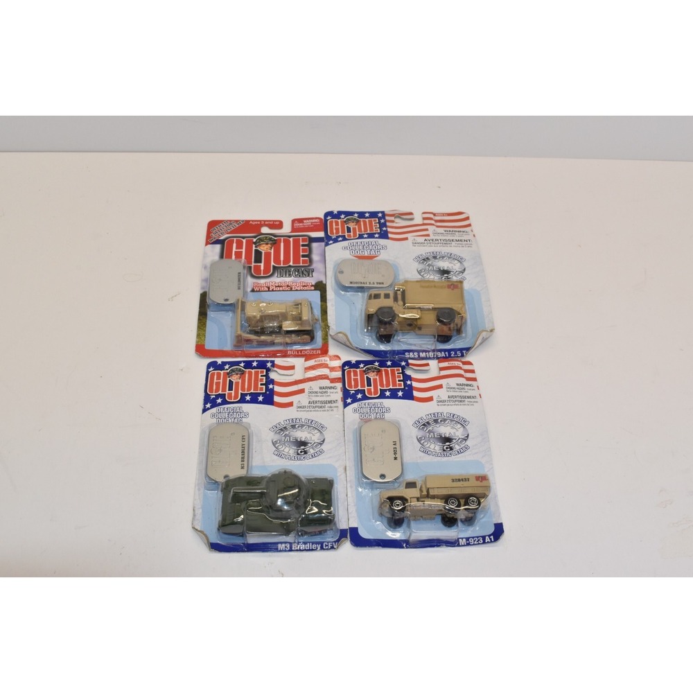 GI JOE Die Cast Vehicles and Dog Tags 2001 and 2002 Lof of 4